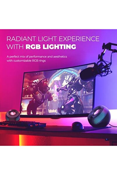 CREATIVE Pebble X 2.0 USB-C Computer Speakers with Customizable RGB Lighting, Bluetooth 5.3, USB Aud