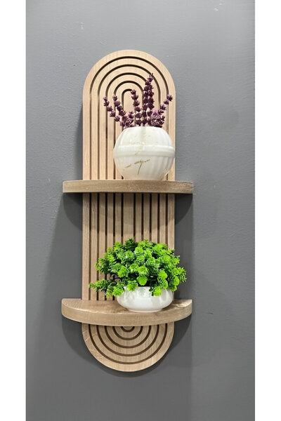 agackokusu Home Semplice Meşe Dekoratif Duvar Rafı 54x16 Cm