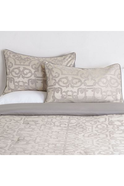 Cottage 3pcs damask grey king size comforter set 220*240cm