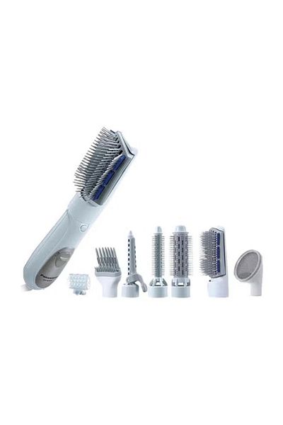 rexa Hair Styler With 8 Attachments, Curler, Straightener And Dryer, Soft Pouch Eh Ka81 White