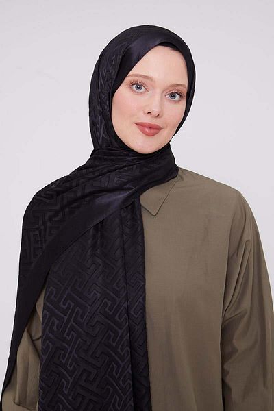Levidor Μαύρος λαβύρινθος μοτίβο Deluxe Devore Shawl