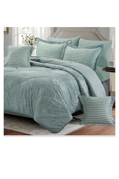 smart home Double-sided duvet set, 8-piece duvet, size 240x260 cm, filling (350 g/m²), microfiber