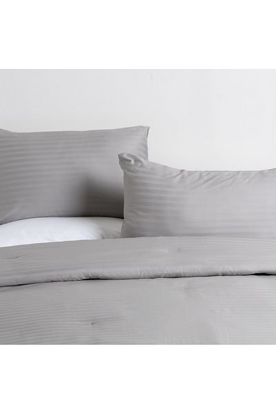 AMBRA 3pcs cotton comforter set 220*240 cm, grey