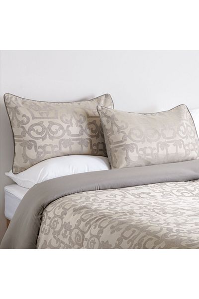 Cottage 3pcs damask grey king size comforter set 220*240cm