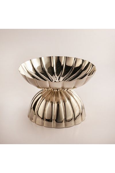 LA MESA Metal Fruit Bowl 28*28*18Cm Small, Silver