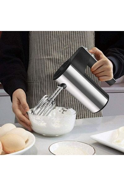 divendi-ro Electric hand blender, 400W, with 2 accessories for kneading and beating, silver-black