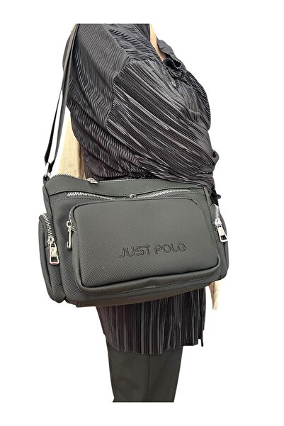 Just Polo Kadın Çapraz Omuz Cep Detaylı Bol Gözlü Günlük Ayarlanabilir Uzun A...