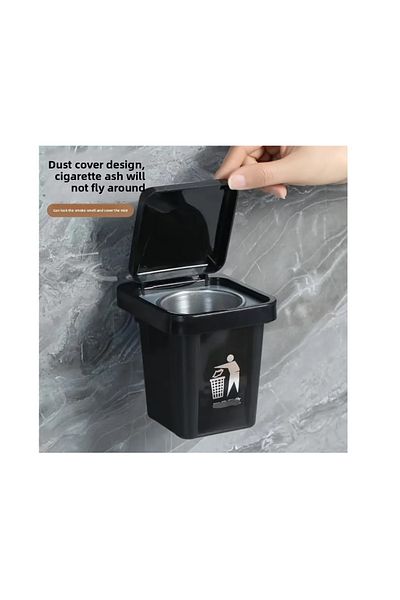 Generic 2Small Plastic Ashtrays with Lid&Metal Inner Bowl,Emergency Ashtray for Hallways,Small Spaces,Cars
