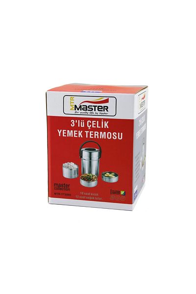 Beruflic 3-Piece Steel Food Thermos Lunch Box 2Lt