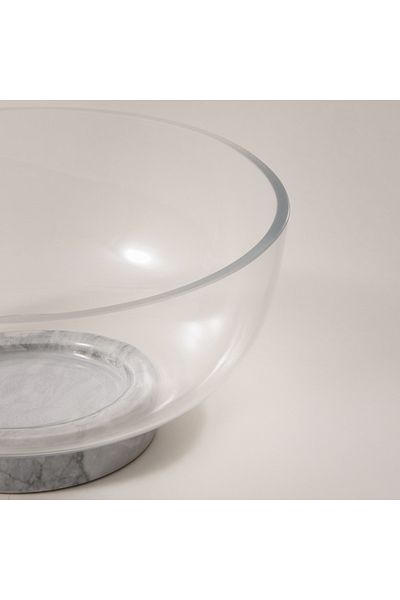 LA MESA glass bowl with marble base 24.5*24.5*12cm
