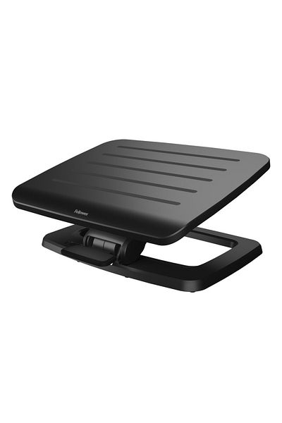 Fellowes Breyta Black Foot Rest, Ergonomic Design, Adjustable Height, Non‑Slip Base, Compact Size