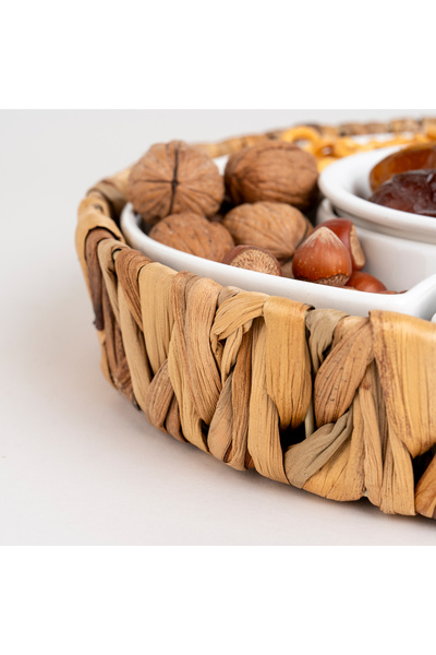 LA MESA 5 Pcs Section Tray With Sea Grass Basket