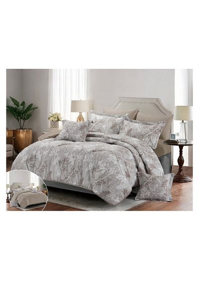 smart home Double-sided duvet set, 8-piece duvet, size 240x260 cm, filling (350 g/m²), microfiber