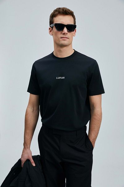 Lufian 111020235 Marcus Modern Graphic T-Shirt Men's T-Shirt Black