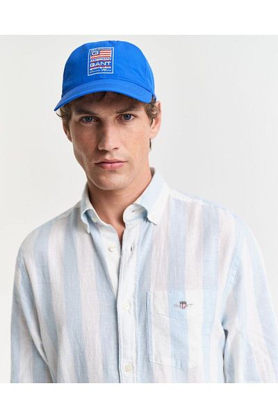 Gant Regular Fit Bold Striped Cotton Linen Shirt