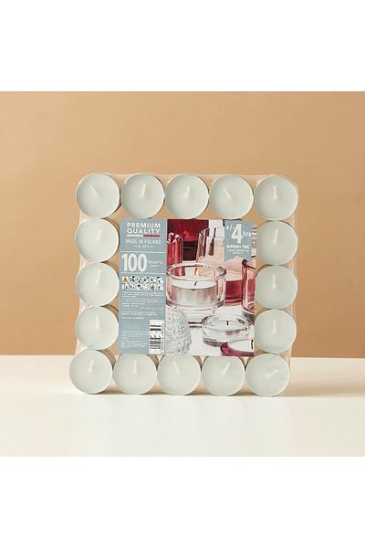 Lifestyle Unscented 100-Piece Tealight Candle Set