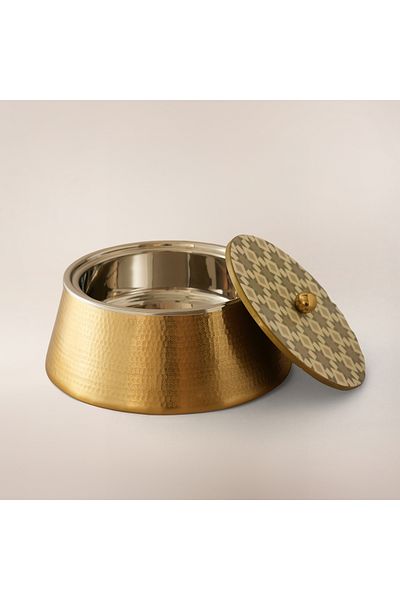 LA MESA metal food server 36*36*17cm, gold