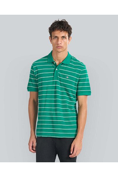 Gant STRIPED SHORT SLEEVE POLO FOR MEN (RED & WHITE)