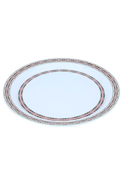 Alsaif Gallery Melamine Dish, 40 cm, Round, Assiri Pattern - White