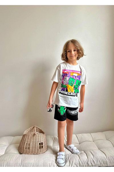 YİGİT BUTİK Yigit Boutique Printed Boys' Suit with Shorts