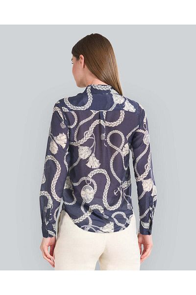 Gant Regular Fit Sailing Print Cotton Silk Shirt