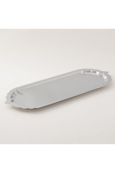 LA MESA Metal Serving Tray 60*23*2Cm, Silver