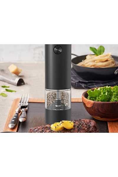 divendi-ro Electric salt and pepper shaver, polycarbonateABS, rechargeable, USB, fineness control, black