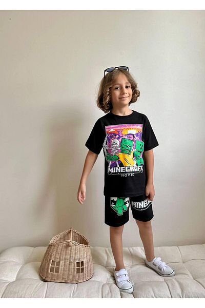YİGİT BUTİK Yigit Boutique Printed Boys' Suit with Shorts