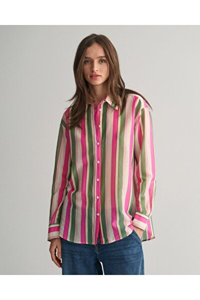 Gant Relaxed Fit Striped Cotton Silk Shirt