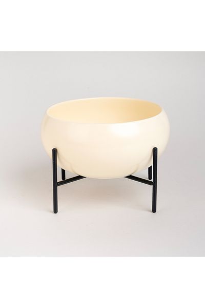 LA MESA beige/black Durable porcelain/Steel 22 cm