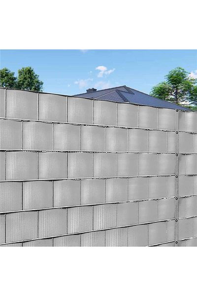 SERSIMO Panou de gard pentru intimitate in gradina, PVC, 35 x 0.19 m, gri