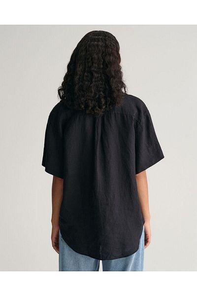 Gant Relaxed Fit Linen Popover Short Sleeve Shirt