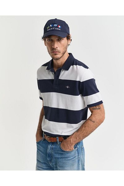 Gant Block Striped Piqué Polo Shirt