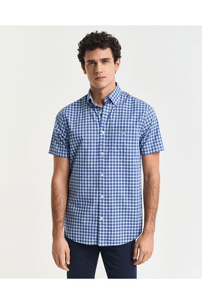 Gant REGULAR CLASSIC POPLIN CHECK SHORT SLEEVE SHIRT