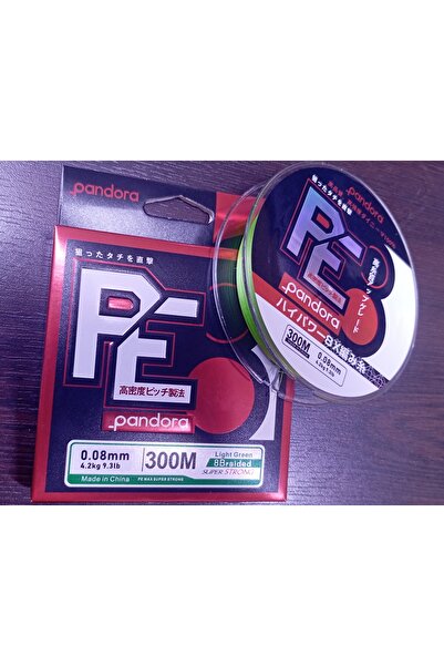 AVLA AVCILIK PANDORA Pe-8 8x 300mt أخضر فاتح فائق القوة 0,08 ملم