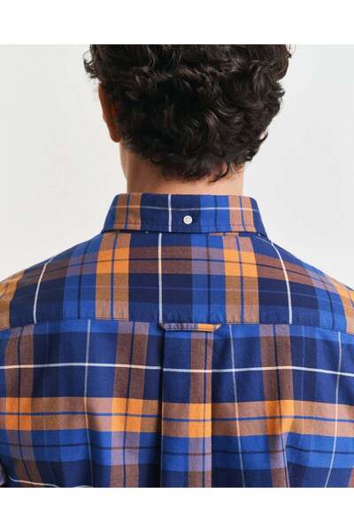 Gant Regular Fit Checked Classic Short Sleeve Oxford Shirt