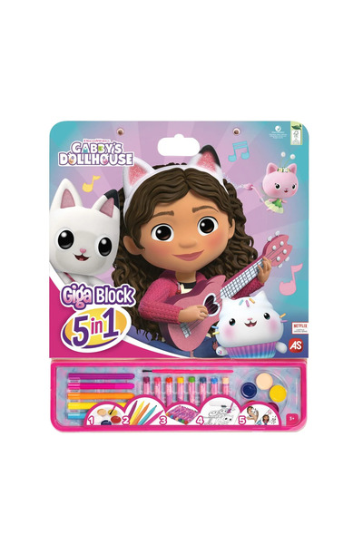 As SET PENTRU DESEN GIGA BLOCK 5 IN 1 GABBY DOLLHOUSE
