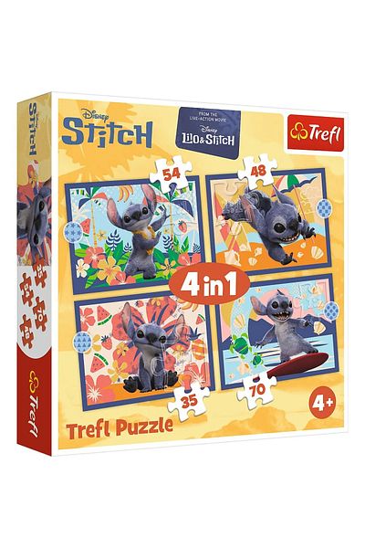 Trefl PUZZLE 4IN1 DISNEY LILO AND STITCH HAWAII VACATION