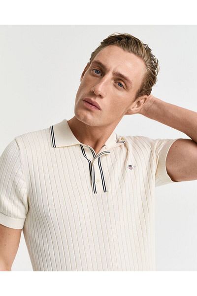 Gant Ribbed Cotton Polo Shirt