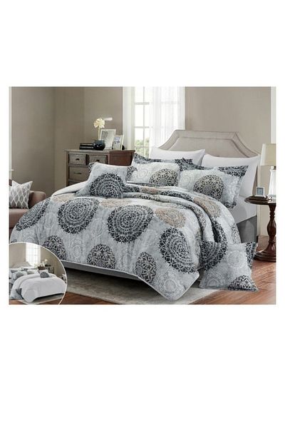 smart home Double-sided duvet set, 8-piece duvet, size 240x260 cm, filling (350 g/m²), microfiber