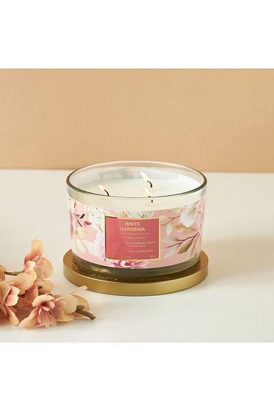 Scent.d London Scent.d White Gardenia 3-Wick Jar Candle - 450 gms