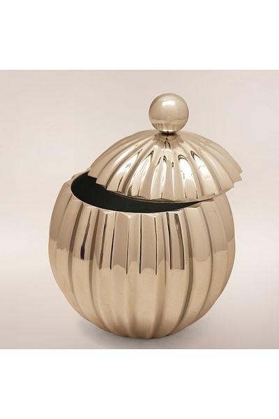 LA MESA Metal Jar Nickel Plated 15*15*18Cm, Silver