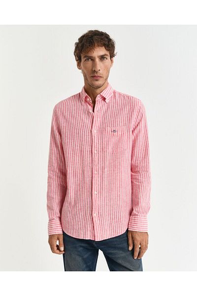 Gant Regular Fit Striped Cotton Linen Shirt