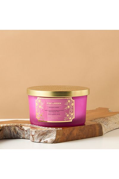 Scent.d London Scent.d London Pink Garden Scented 3-Wick Jar Candle - 450 gms