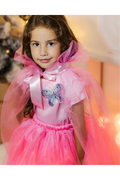 fustite cu luminite Pink Princess Cape, made of Pearl Tulle, for carnival costume