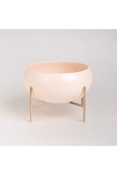 LA MESA Durable Porcelain Salad Bowl Semi Matt Apricot/Gold 22 cm