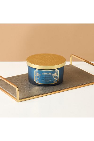 Scent.d London Scent.d London Midnight Oud Scented 3-Wick Jar Candle - 450 gms
