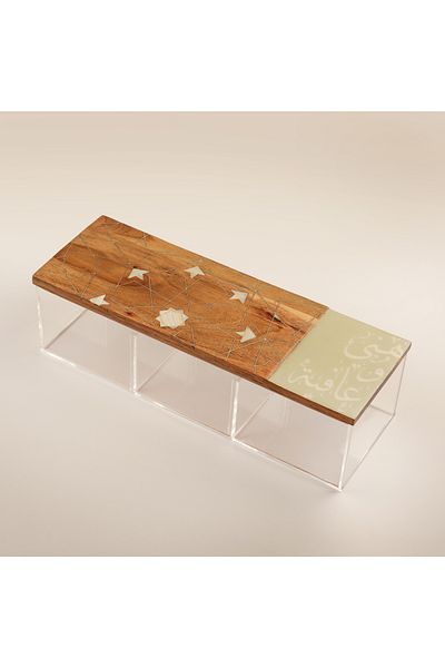 LA MESA metal serving box with lid 35*12*10cm, gold