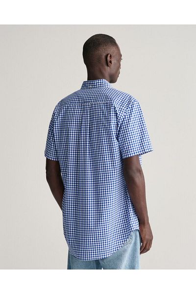 Gant Regular Fit Gingham Poplin Short Sleeve Shirt