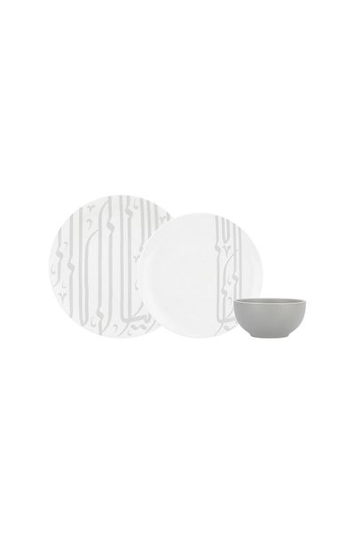 LA MESA grey /white porcelain 18 pc dinner set